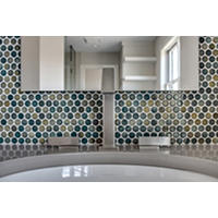 Thumbnail image of Blue and Black Round Tile Wall Sink 